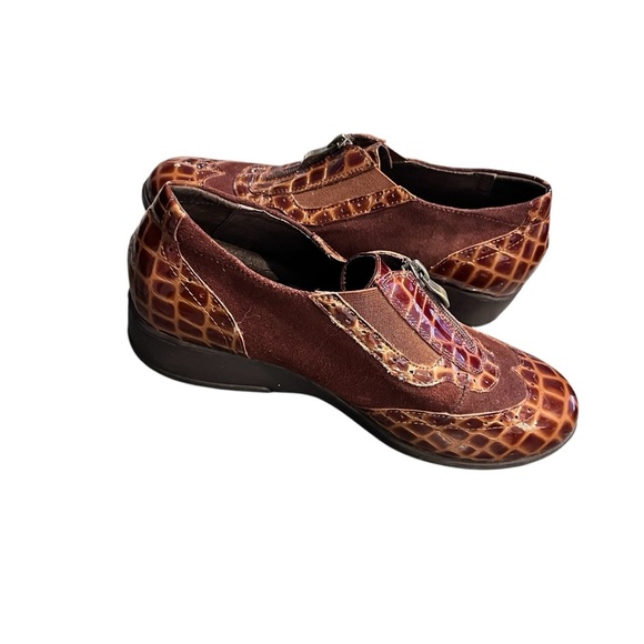 Gravity Defyer Women’s Brown Patent Leather Alligator And Suede Wing Tips Size 9 - Picture 9 of 13